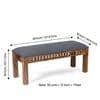 Milford Sheesham Wood Accent 3 Seater Bench In Anchor Grey Fabric