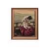 Artistry Brown Antique Portrait Seated Woman Reading Canvas Wall Prints Set of 1 Multicolor Matte