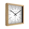 Wooden Square Wall Clock with Radiant Dial Design