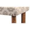 Camilla Solid Wood 2 Seater Bench In Grey Traditional Motif Design Jackard Fabric