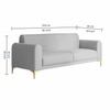 Veniza Velvet 3 Seater Sofa In Grey Colour