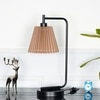 Bond Black Metal Study Table Lamp With Beige Pleated Shade