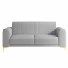 Veniza Velvet 2 Seater Sofa In Grey Colour