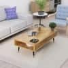 Hexa Engineered Wood Coffee Table With Metal Legs In Giant Wood