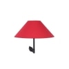 Edmund Red Fabric Floor Lamp with Black Iron Base