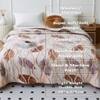 Cream Floral Wool Blanket Double Bed 240 X 220 Cm