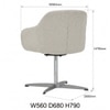 Scandinavian Hedi Dining Chair Chrome Finish
