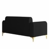 Veniza Velvet 2 Seater Sofa In Black Colour