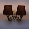 Devansh Metal Electric Wall Light in Antique Gold Colour with Black Shade Count of 2 Lights