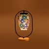 Devansh Multicolor Glass Wooden & Iron  Table Lamp -17 Inch Height  -Cpo