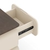 Sora Solid Wood Bedside Table In Beige with Dark Chestnut Finish