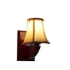 Devansh Wood Wall Mounted Lamp With Off-White Cotton Shade