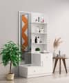 Hexa Red Wooden Dressing Table in Frosty White Colour