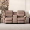 Silvana Two Seater Motorized Fabric Recliner in Taupe Beige Colour