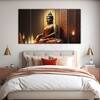 The Castle Decor Lord Buddha Meditation Wall Painting Wooden Framed 27x48 Inch (Style 6)