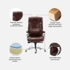 Ettorez Elegant High Back Leatherette Office Chair In Brown Colour