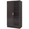 Celestia Double Door Bookshelf cum Crockery Cabinet with Toughened Glass in Antique Ebony Colour