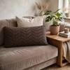 Rosa Dark Brown Melange Decorative Cushion Cover 12 x 20 Inches