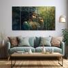 The Castle Decor Krishna Ji Wall Painting Wooden Framed 27x48 Inch (Style 14)