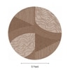 Handmade Round Wool Rug Modern Geometric Beige 5 Feet Carpet