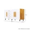 Hexa Red Multipurpose Storage Cabinet With 4 Drawer 3 Door in Giant Wood And Frosty White Colour