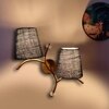 Devansh Metal Electric Wall Light in Gold Colour with Blue Shade Count of 2 Lights
