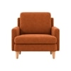 Oliver Boucle Fabric Lounge Chair in Orange Colour