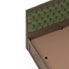 Avon Solid Wood Queen Size Bed With Box Storage (Danish Walnut Finish, Moss Green Colour)