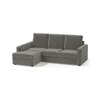 Apollo Compact Sofa (Colour : Ash Grey Velvet, Cushion : Hard, Back Type : High Back, Seating Capacity : Left Aligned 2 Seater + Left Aligned Chaise + Ottoman)