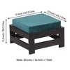 Amber Sheesham Wood Stool in Mahogany Finish & Turquoise Sea Velvet Cushion
