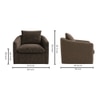 Oxford Boucle Fabric Lounge Chair in Brown Colour