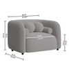 Zenol Boucle Fabric 1 Seater Sofa In Grey