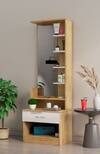 Hexa Red Wooden Dressing Table in Giant Wood and Frosty White Colour