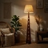 Bevel Beige Jute Floor Lamp with Beige Jute Base