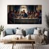 The Castle Decor Jesus Christ Supper Meal Wall Art Framed Painting 27x48 Inch