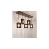 Ventus 5 Series Brown Solid Wood Cluster Hanging Light