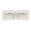Cannoli 3 Seater Fabric Sofa with Marble Top Table in Pearl Cloud Colour