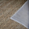 Diamond Weave Jute Rectangle Carpets Hand Tufted in Beige Colour