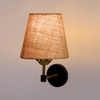 Devansh Metal Electric Wall Light in Black Colour with Beige Shade Count of 1 Light