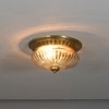 Hinkley Single Light Flush Mount Ceiling Light In Antique Brass Finish With Amber Rippled Glass
