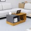 Hexa Engineered Wood Coffee Table With Storage And Open Rack In Giant Wood And Slate Grey