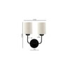 Buster Dual Off White Cotton Wall Mounted Lamp with Iron Base (KV31)