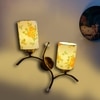 Devansh Metal Electric Wall Light in Gold Colour with Multi Shade Count of 2 Lights