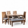 Oakmont Sheesham Wood Accent 6 Seater Dining Table Set