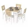 Holven 4 Seater Sqaure Dining Table Set with Chair European oak & white