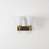 AURORA Modern Brass Wall Light with Frosted White Glass Shades