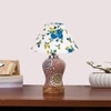 Devansh Conical Multi Cotton Shade Lamp With Wood & Mosaic Glass Base For Decoration/Office/Home/Gifting/Study For Decoration/Office/Home/Gifting/Study -(10X10X14.5) Inches -A