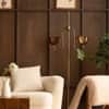 Lior Handicrafted Floor Lamp in Antique Silver Brass finish and Amber Colour