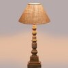 Devansh Beige Jute Table Lamp With  Wood Natural Base(10X10X21 Inches)-34