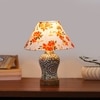 Devansh Conical Multi Cotton Shade Lamp With Wood & Mosaic Glass Base For Decoration/Office/Home/Gifting/Study For Decoration/Office/Home/Gifting/Study -(10X10X14.5) Inches -A
